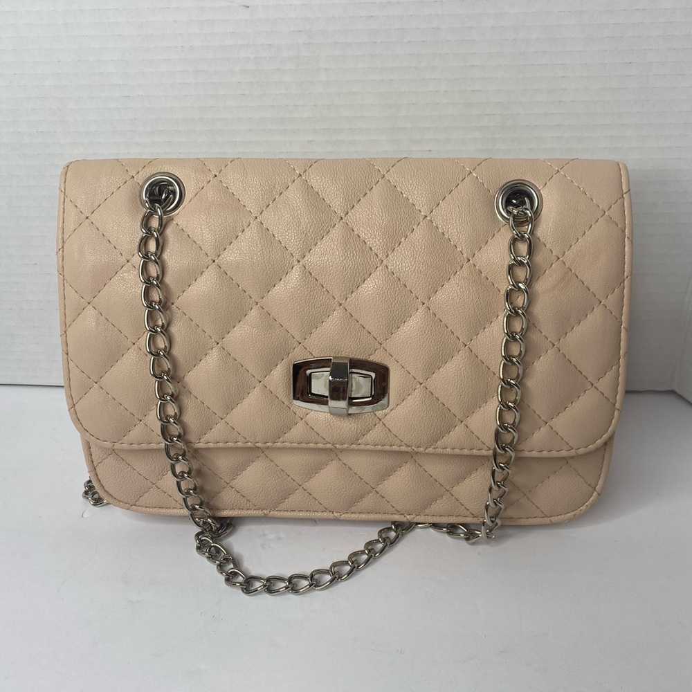 Express Quilted Tan Shoulder Bag